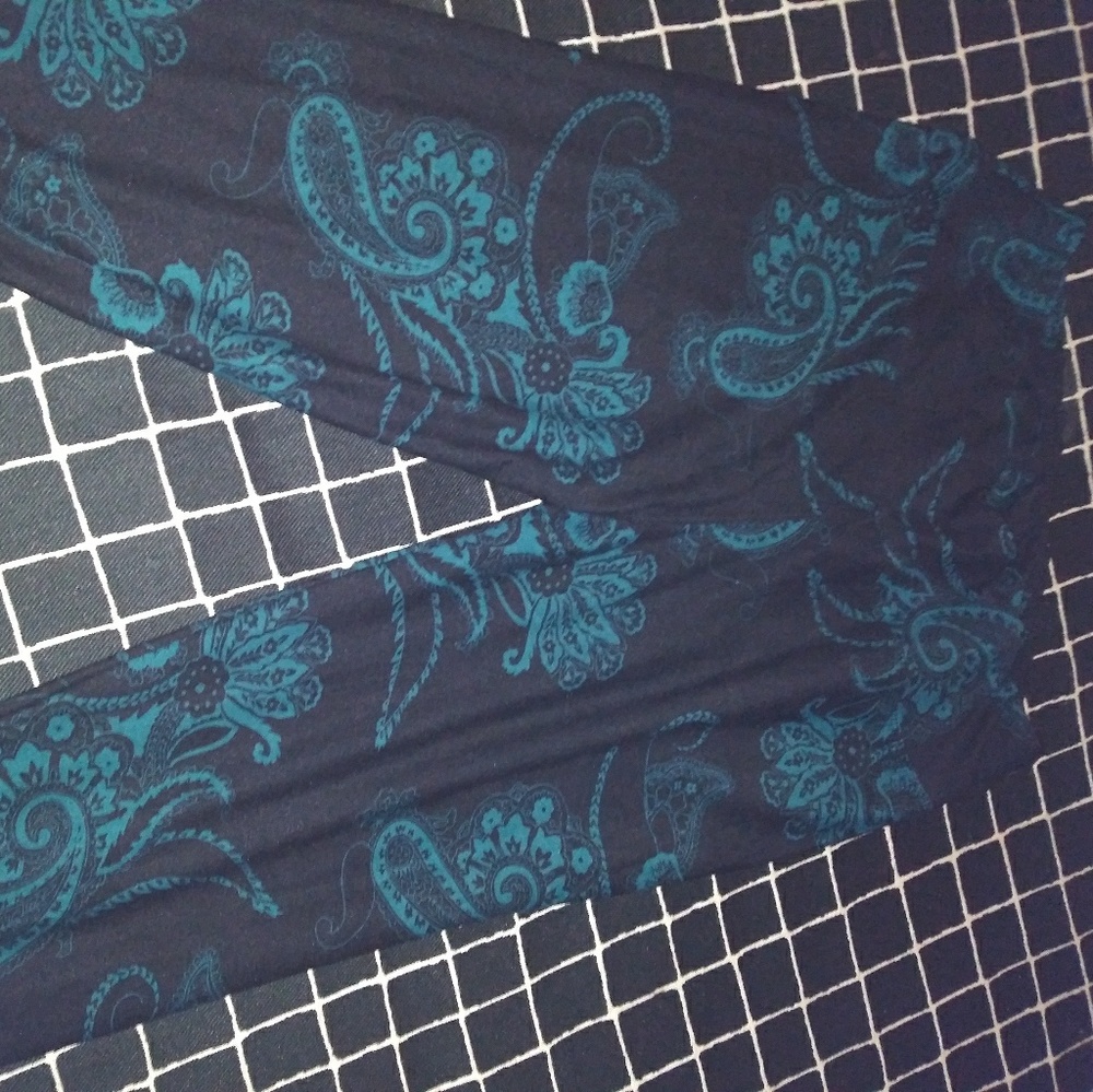 Black & Teal paisley leggings